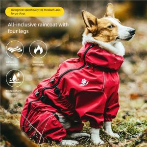 Pet Clothing Summer Four-Legged Medium Dog Windproof & Rainproof Thin Dog Raincoat